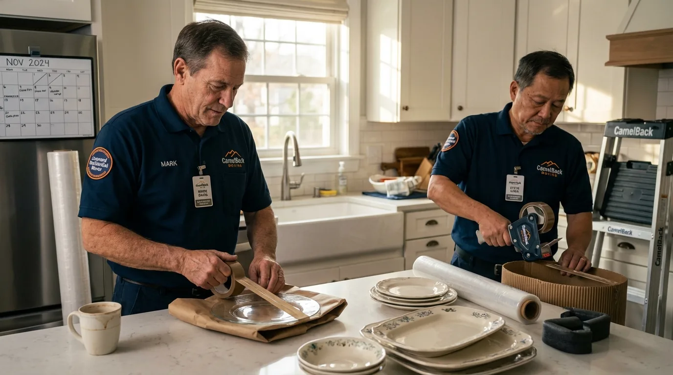 Professional crew packing kitchen dishware in Clarks Summit, PA